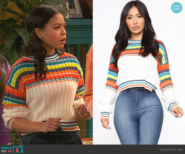 Fashion Nova Can't Wait To See You Sweater worn by Nia Baxter (Navia Robinson) on Ravens Home