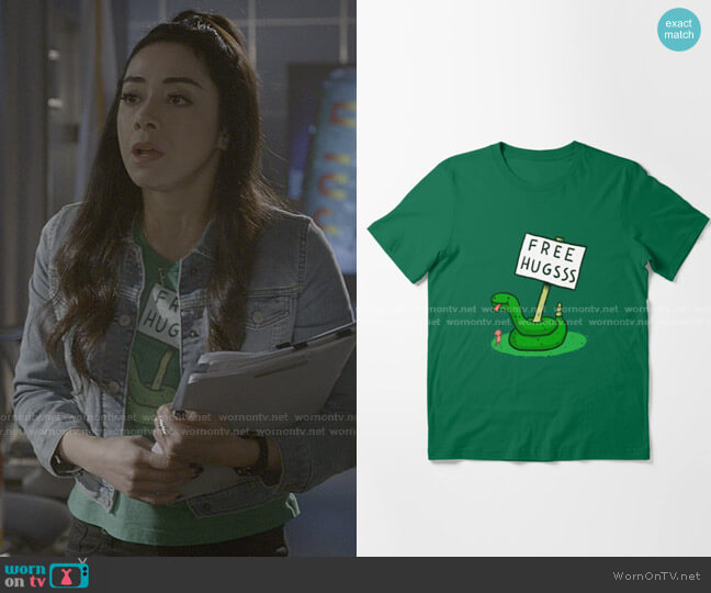 Free Hugs Classic T-Shirt at Redbubble worn by Ella Lopez (Aimee Garcia) on Lucifer