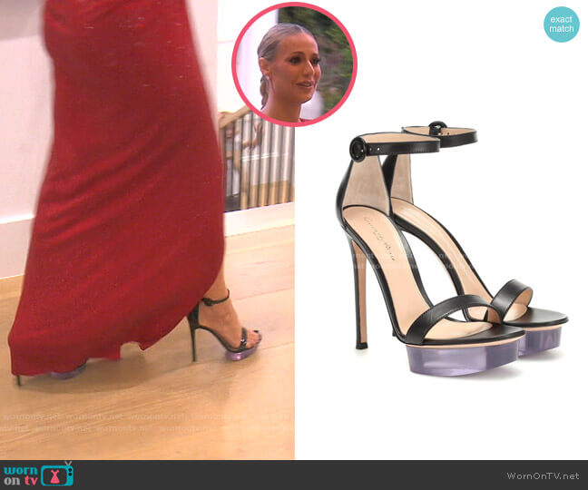 Gianvito Rossi Clear Platform Ankle Strap Sandal worn by Dorit Kemsley on The Real Housewives of Beverly Hills