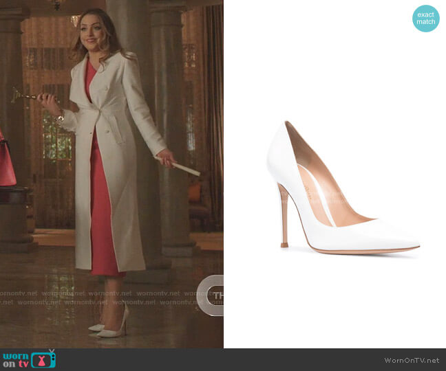 Gianvito Rossi Patent-Leather Pumps worn by Fallon Carrington (Elizabeth Gillies) on Dynasty