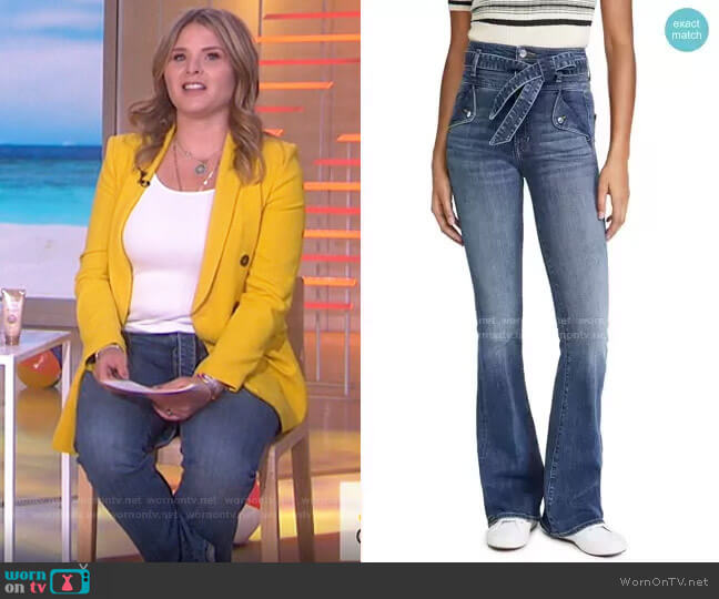 Veronica Beard Giselle High-Rise Skinny Flare Jean worn by Jenna Bush Hager on Today