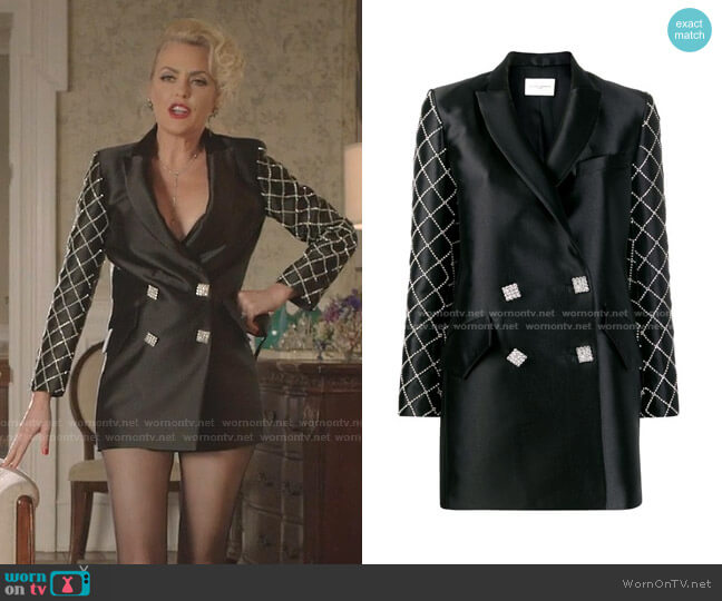 Giuseppe Di Morabito Crystal Embellished Blazer Dress worn by Alexis Carrington (Elaine Hendrix) on Dynasty