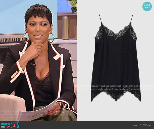 Gucci GG Silk and Lace Lingerie Dress worn by Tamron Hall on Tamron Hall Show