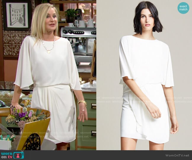 Halston Draped Skirt Dress worn by Sharon Newman (Sharon Case) on The Young and the Restless