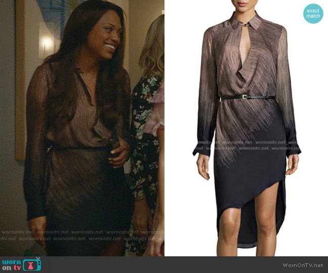 Halston Heritage Long-Sleeve Belted Ombre Dress worn by Danny James (Jaime Lee Kirchner) on Bull