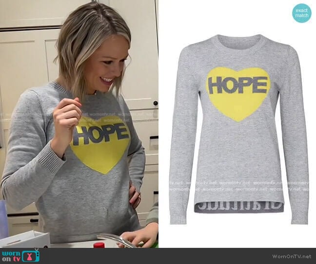 Victor Alfaro Collective Hope Graphic Sweater worn by Dylan Dreyer on Today