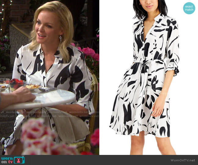 INC International Concepts Printed Shirtdress in Gallery worn by Belle Brady (Martha Madison) on Days of our Lives
