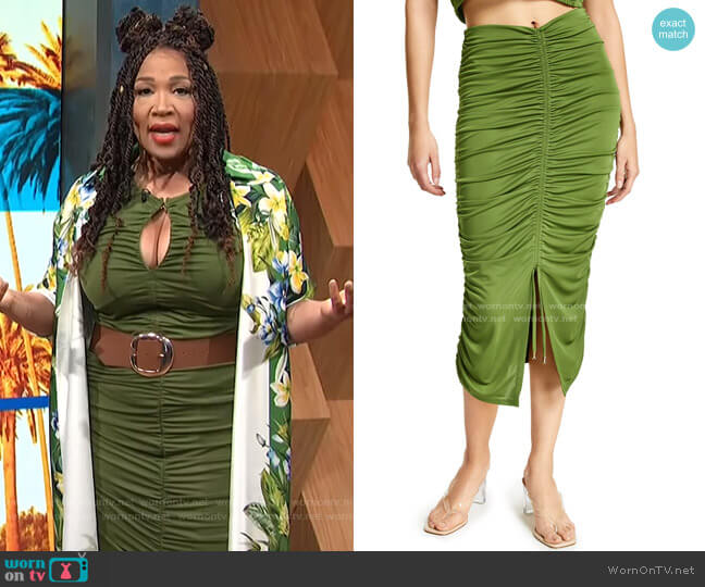 INC International Concepts Ruched Midi Skirt worn by Kym Whitley on E! News