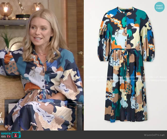 Stine Goya India Printed Voile Dress worn by Kelly Ripa on Live with Kelly and Mark