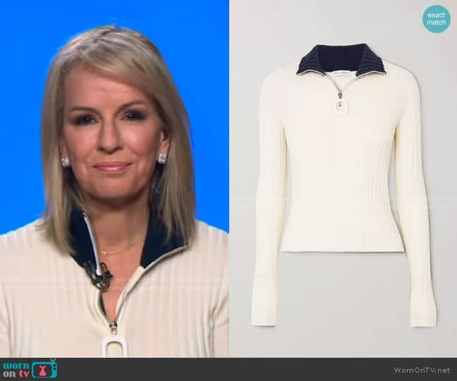 JW Anderson Infinity Two-Tone Ribbed Merino Wool Sweater worn by Dr. Jennifer Ashton on Good Morning America