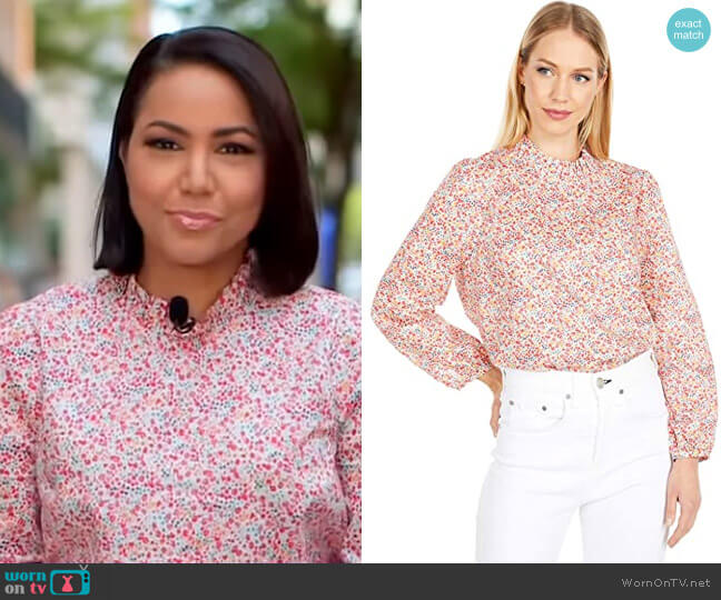 J. Crew Long Sleeve Top in Liberty Phoebe Floral worn by Stephanie Ramos on Good Morning America