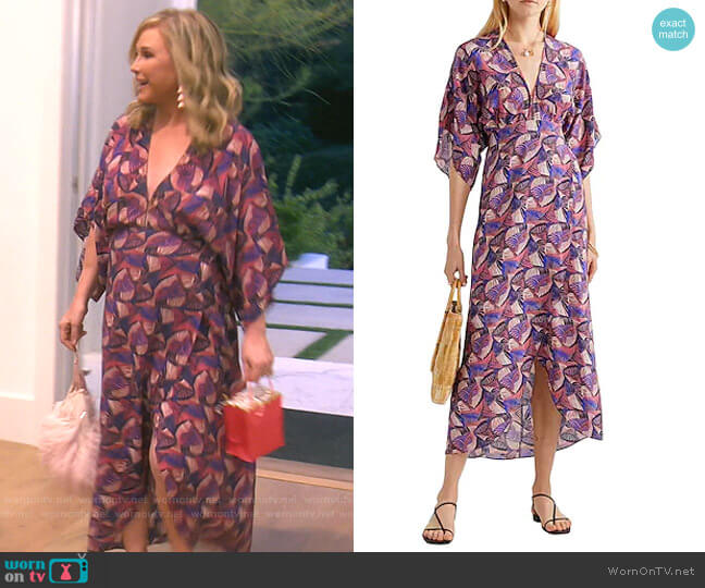 Jaline Printed Midi Dress worn by Kathy Hilton on The Real Housewives of Beverly Hills