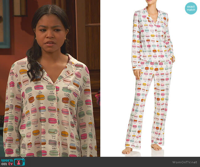 Jane & Bleecker New York Printed Long Pajama Set worn by Nia Baxter (Navia Robinson) on Ravens Home