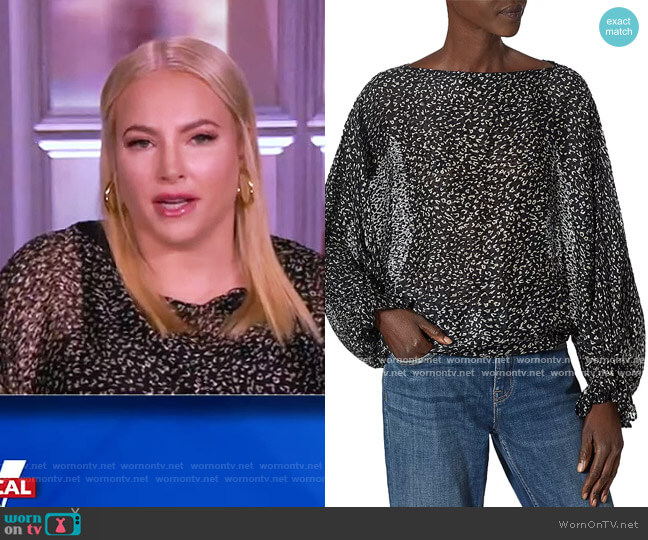 Joie Nylah Sheer Leopard Print Top worn by Meghan McCain on The View