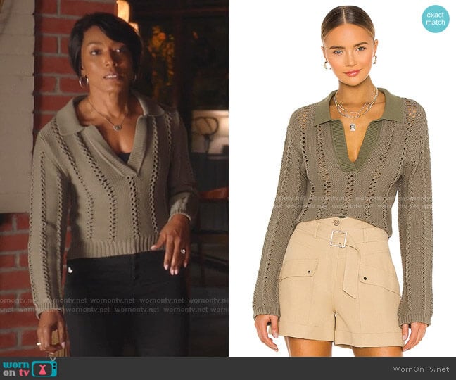 Jonathan Simkhai Berenice Polo worn by Athena Grant (Angela Bassett) on 9-1-1