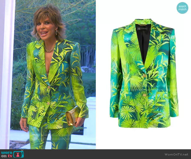 Versace Jungle Print Blazer worn by Lisa Rinna on The Real Housewives of Beverly Hills