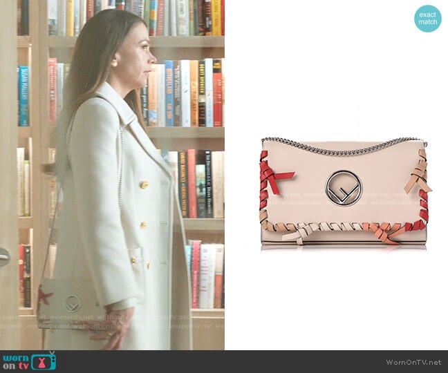 Fendi Kan Whipstitch Leather Shoulder Bag worn by Liza Miller (Sutton Foster) on Younger