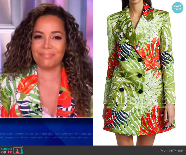 Kimberly Goldson Brandi Garden Print Double-Breasted Coat Dress worn by Sunny Hostin on The View
