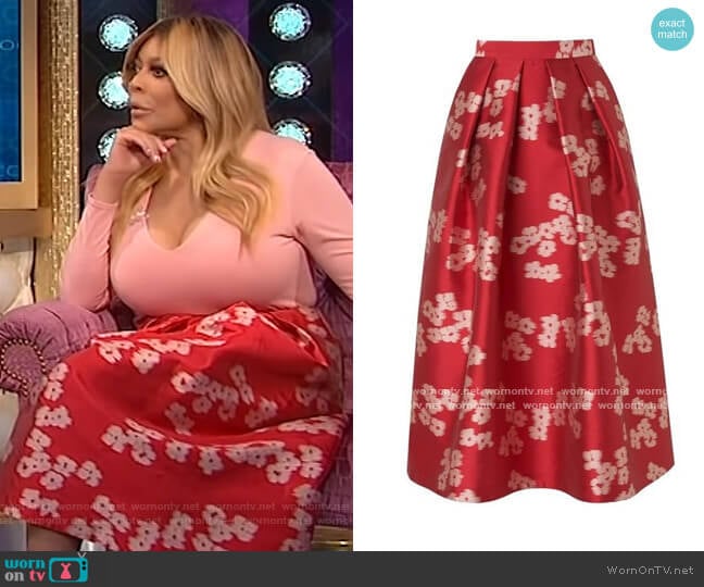 L.K. Bennett Sana Jacquard Social Skirt worn by Wendy Williams on The Wendy Williams Show