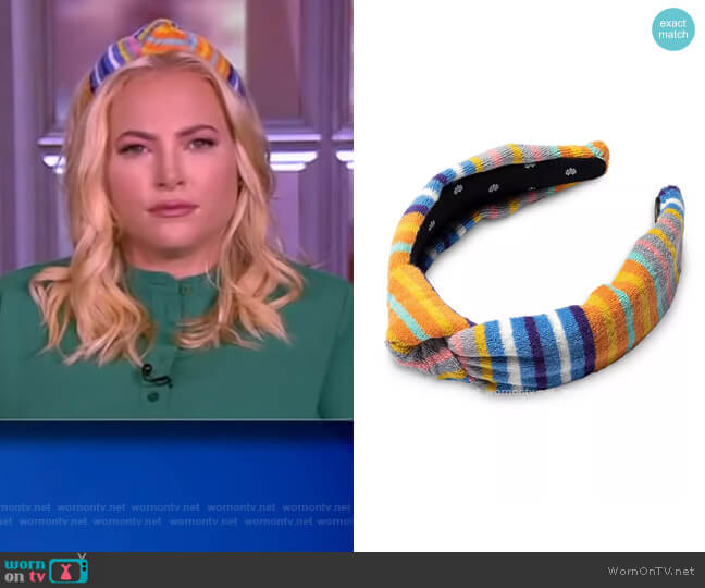 Lele Sadoughi Striped Terry Knot Headband worn by Meghan McCain on The View