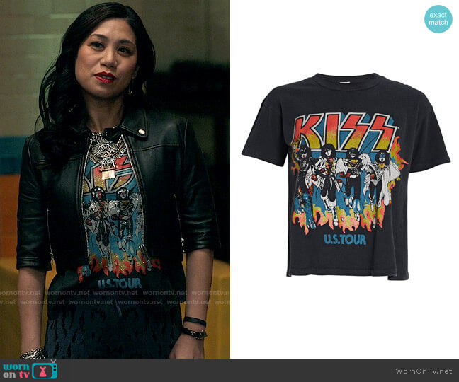 Madeworn KISS Glitter Cropped T-Shirt worn by Melody Bayani (Liza Lapira) on The Equalizer