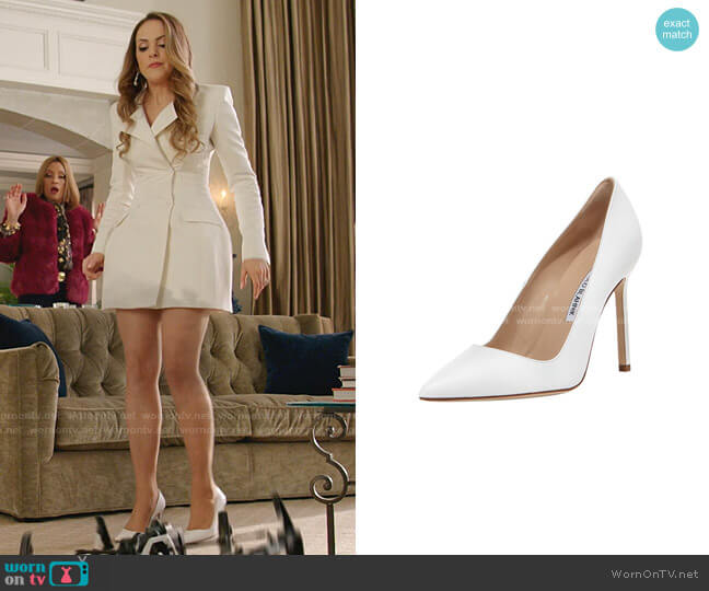 Manolo Blahnik BB Point Toe Pumps worn by Fallon Carrington (Elizabeth Gillies) on Dynasty