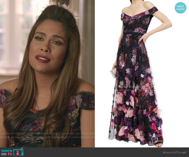 Marchesa Notte Adelzia Dress worn by Cristal Jennings (Daniella Alonso) on Dynasty
