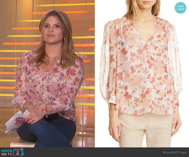 Veronica Beard Milan Floral Top worn by Jenna Bush Hager on Today