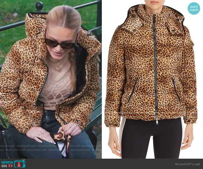 Moncler Bady Leopard-Print Down Coat worn by Leah McSweeney on The Real Housewives of New York City