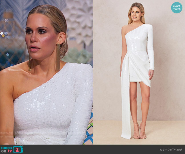Nadine Merabi Celline White Dress worn by Jackie Goldschneider on The Real Housewives of New Jersey