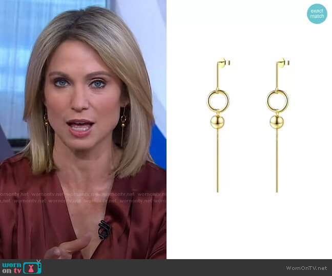 Accessory Concierge Orbit Drops worn by Amy Robach on Good Morning America