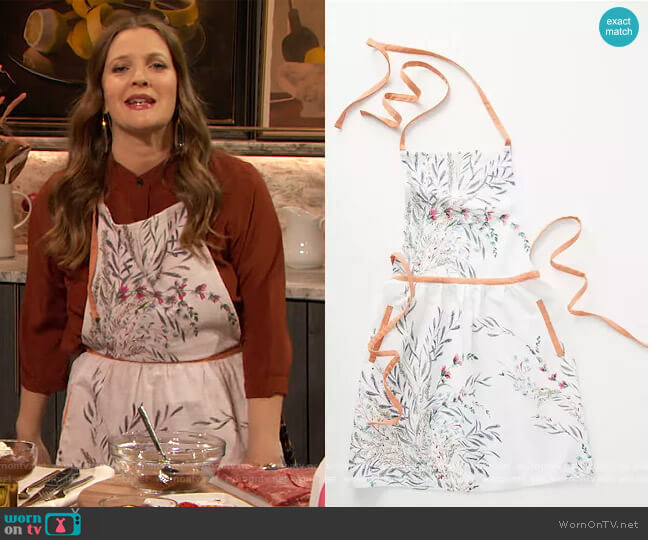 Anthropologie Printemps Apron worn by Drew Barrymore on The Drew Barrymore Show