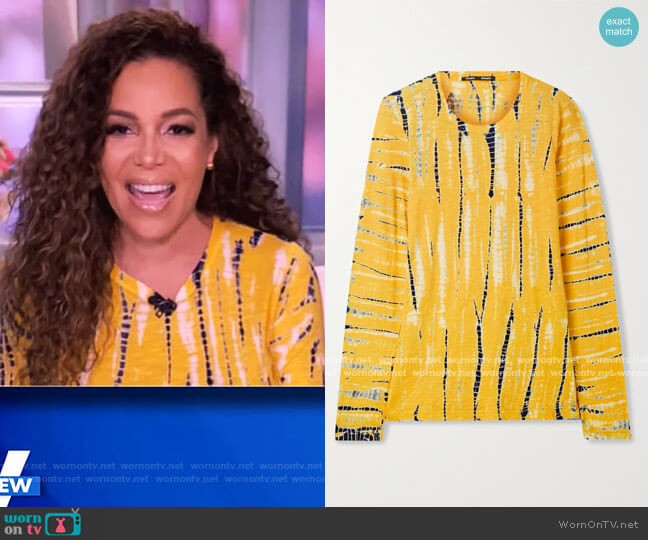 Proenza Schouler Tie-Dye Long-Sleeve Cotton Tee worn by Sunny Hostin on The View