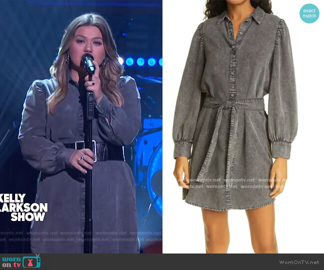 Adele Long Sleeve Shirtdress Rails worn by Kelly Clarkson on The Kelly Clarkson Show