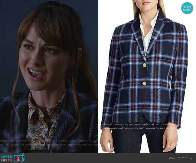 Ralph Lauren Plaid Blazer worn by Samantha Powell (Audrey Corsa) on All Rise