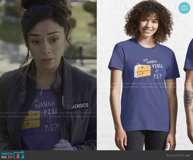 DinoMike Angry Cake Classic T-Shirt worn by Ella Lopez (Aimee Garcia) on Lucifer