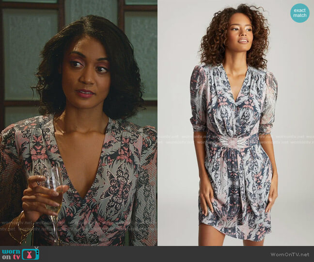 Reiss Lacey Printed Dress
