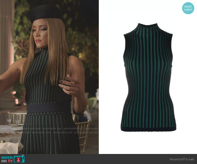 Kenzo Ribbed Sleeveless Top worn by Dominique Deveraux (Michael Michele) on Dynasty