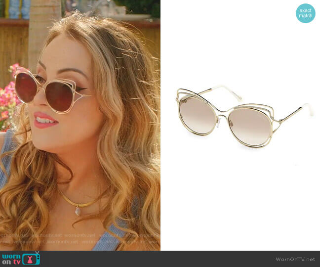 Roberto Cavalli Cat Eye Sunglasses worn by Fallon Carrington (Elizabeth Gillies) on Dynasty