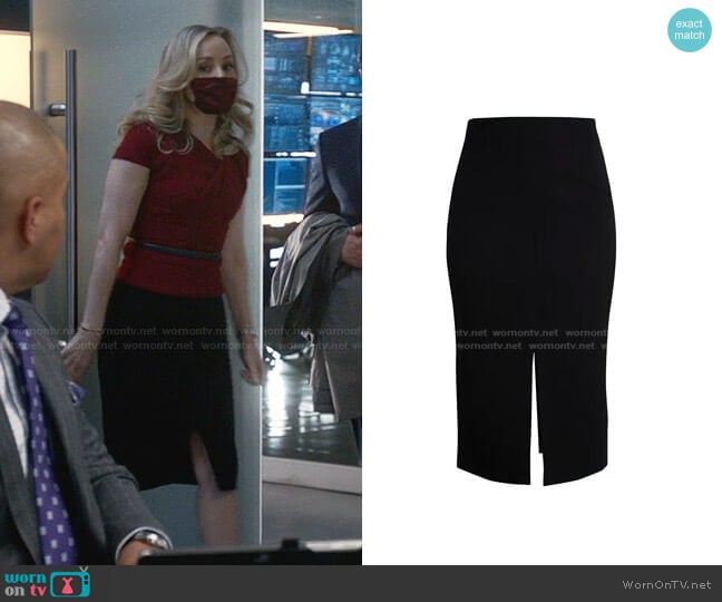 Roland Mouret Moka Vented Wool Skirt worn by Marissa Morgan (Geneva Carr) on Bull