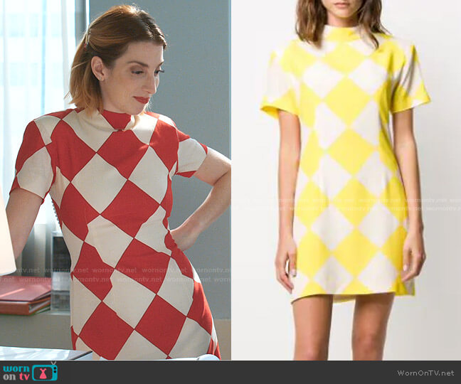 Rowen Rose Diamond Print Mini Dress worn by Lauren (Molly Bernard) on Younger