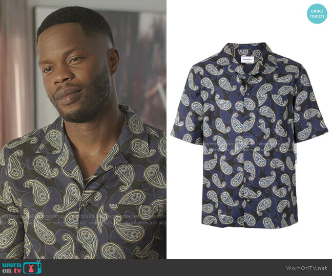 Salvatore Ferragamo Paisley Print Cotton Shirt worn by Jeff Colby (Sam Adegoke) on Dynasty