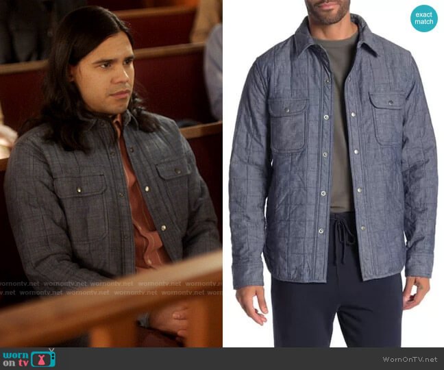 Save Khaki Quilted Chambray Shirt Jacket worn by Cisco Ramon (Carlos Valdes) on The Flash