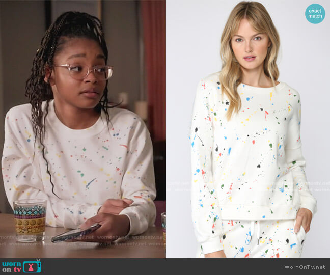 Fate Splatter Paint Sweatshirt worn by Diane Johnson (Marsai Martin) on Black-ish