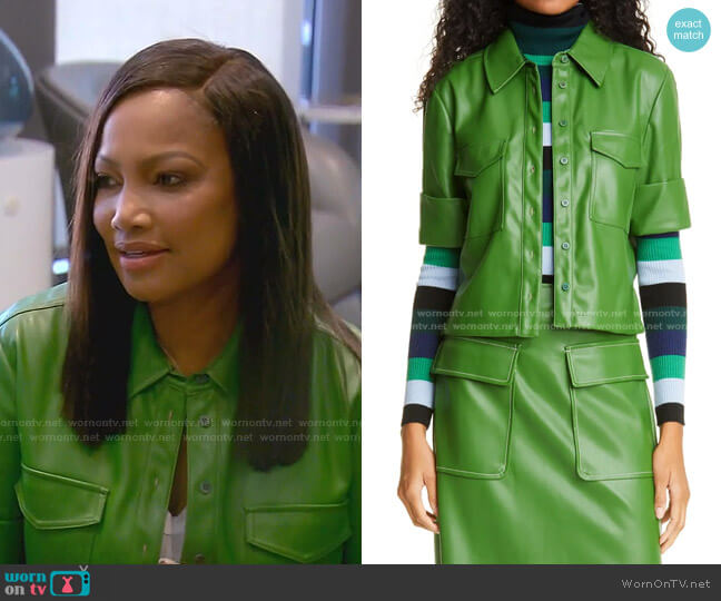 Staud Rue Faux Leather Top worn by Garcelle Beauvais on The Real Housewives of Beverly Hills