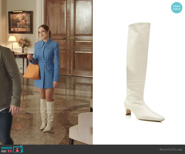 Staud Wally Leather Boots worn by Fallon Carrington (Elizabeth Gillies) on Dynasty