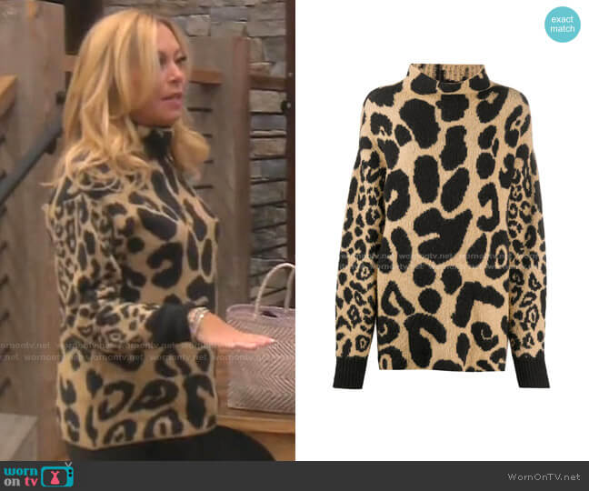 Stella McCartney Leopard-Print Jumper worn by Sutton Stracke on The Real Housewives of Beverly Hills