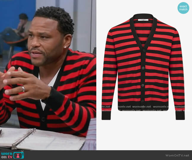 Givenchy Stripe Wool Cardigan worn by Andre Johnson (Anthony Anderson) on Black-ish