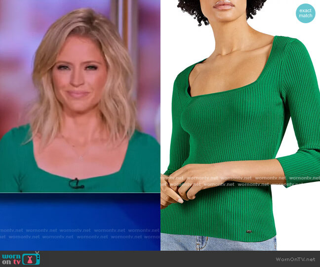 Ted Baker Square Neck Ribbed Top worn by Sara Haines on The View