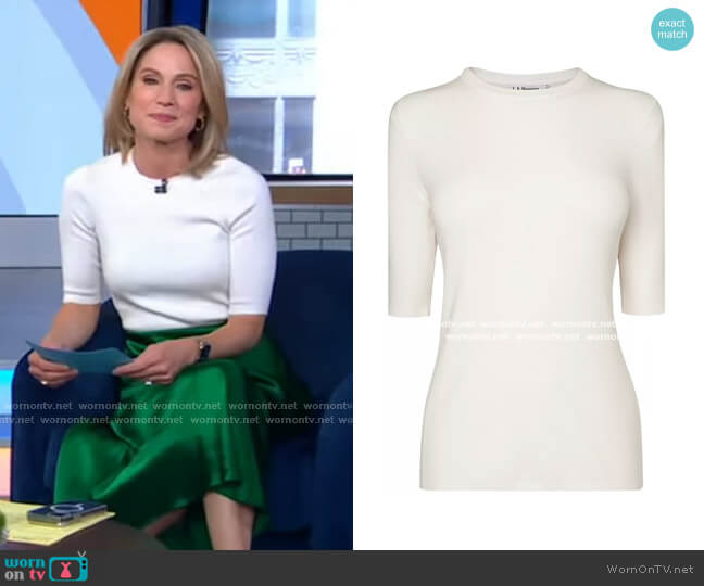 L.K. Bennett Tomasi Knit T-Shirt worn by Amy Robach on Good Morning America